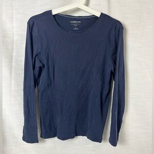 Croft & Barrow Classic Long Sleeve Navy Tee